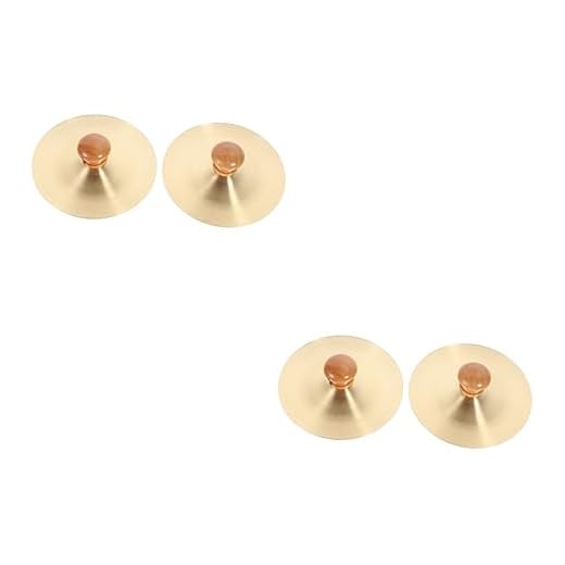SUPVOX 4 Pcs Pratos De Cobre Pratos Jing Dança Do Ventre De Címbalo De Mão Instrumento Timbales Sinos De Mão Instrumentos Musicais Castanholas Kashaka Dedo Musical 15c Polegar Antiguidade