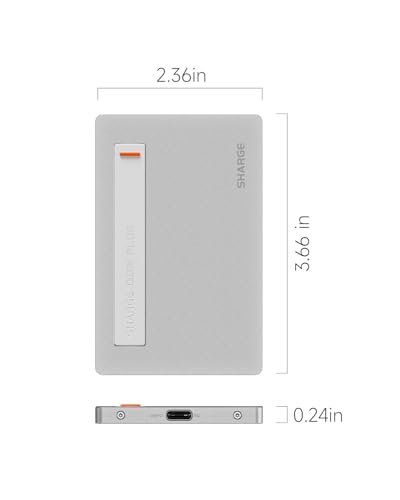 Image of sharge Disk Plus SSD Enclosure 10Gbps M.2 NVMe, 0.24 inch Ultra Slim Aluminum Enclosure with Built-in Cable USB C 3.2 Gen2 Support Size 2230 /2242 /2280 M Key SSDs (SSD not Included)