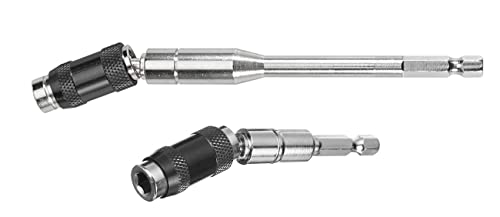Saipe 2Pcs Pivot Drill Bit Holder Set 1/4" Hex Pivoting Bit Tip Holder Quick Release Magnetic Screwdriver Bit Holder Screw Drill Tip Extension Rod For Tight Spaces Or Corners, 88Mm And 145Mm Length #TOP3