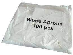 100 Pack Disposable Aprons for Adults White - Waterproof Apron Pack - Plastic Aprons Medical Virus Protection - PPE Aprons Disposable - Throw Away Single Use Aprons