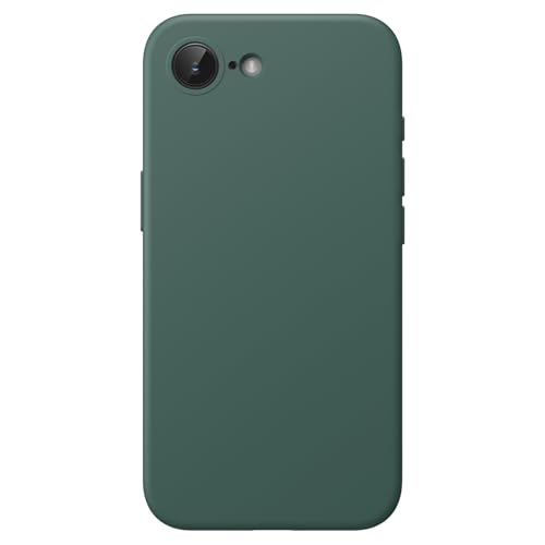 Image of JETech Liquid Silicone Cover Case for iPhone 17e (2026) / iPhone 16e, Silky Soft Touch Full-Body Protective Phone Case, Anti-Scratch Shockproof Cover with Microfiber Lining (Midnight Green)