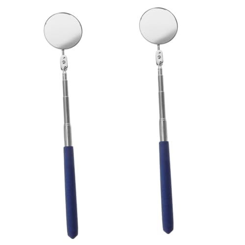 STOBAZA 2pcs Telescoping Mirror for Vehicle Inspection Extendable Auto Tool Mechanics Inspection Mirror