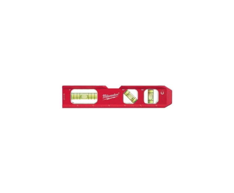 Milwaukee 7 in. Aluminum Magnetic Compact Torpedo Level 3 vial