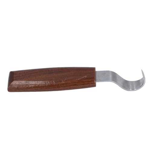 Wood Carving Tool, Walnut Handle 420 Stainless Steel Blade, Spoon Making, Gypsum Paper Hand Wood Carving Hook Knife for Digging and Whittling