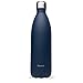 Qwetch - Bouteille Isotherme Granite - Gourde Nomade Inox - 24h Froid et 12h Chaud - Etanche, Sans BPA & Réutilisable - Gourde isotherme pour Sport, Voyage, Bureau, Randonnée - Bleu - 500ml