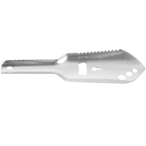 jojofuny Pala Multifuncional de Aleación de Aluminio para Jardinería y Camping, Herramienta Portátil Función de Cavar y Serrar, Adecuado para Jardineros y Actividades al Aire Libre