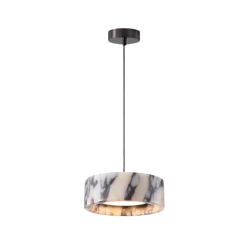 Suspension en albâtre avec abat-jour acrylique et lampe LED 3000K