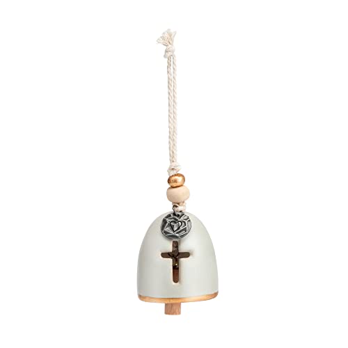 Demdaco Blessed Grey 2.5 Inch Ceramic Stoneware And Wood Mini Inspired Bell #TOP5
