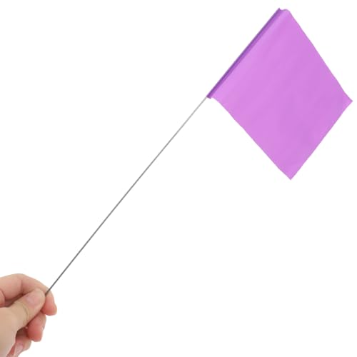 YARNOW 50 Stück Wahrzeichen-Flagge Landschaftsfahnen Rasenmarkierungsfahnen Markierungen für Einfahrtsflaggen Pflanzen Gartenfahnen Markierungen für Rasenfahnen Hofflaggen PVC Violett