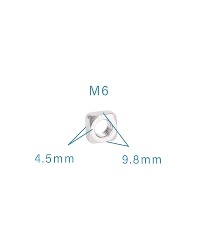 Image of M6-1.0 Square Nuts - IMScrews 304 Stainless Steel Square Nuts - Durable Fasteners for Home Repairs and Professional Engineering Pack of 100
