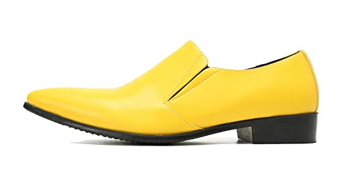 Santimon Men's Loafers Slip-Ons Dress Casual Business Penny Loafers Prom Wedding Tuxedo Business Smoking Summer Gold Chain Party Shoes for Boy2