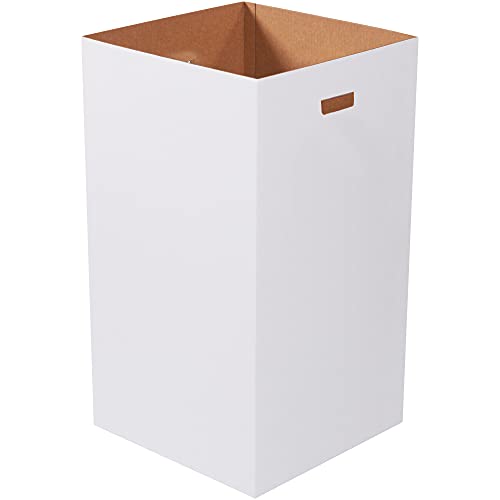Image of BOX USA Corrugated Trash Can Plain, 50 Gallon, 18' x 18' x 36', White, 10 /Bundle