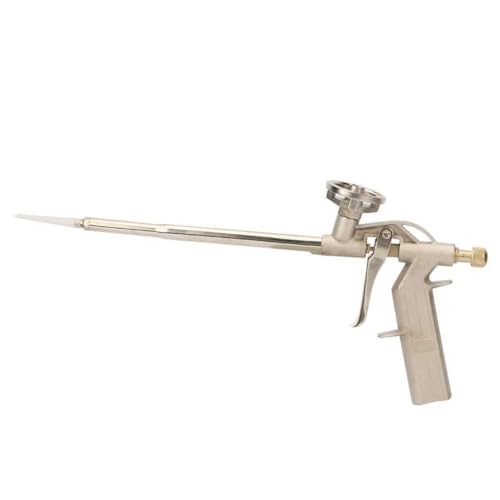 Foam Expanding, Aluminum Alloy Spray Foam Filling Sealing Dispenser. Ergonomic Design for Professional Use, Lightweight and Compact with Aluminum Alloy Material, Silver White