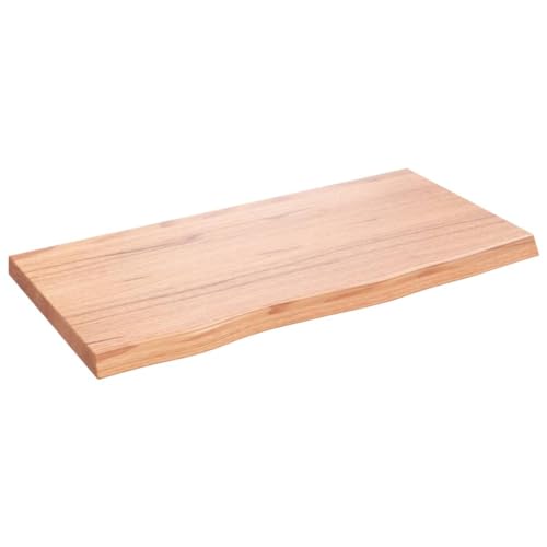 vidaXL Encimera de Baño, Tablero Plegable de Mesa, Encimera de Estantería Escritorio, Encimera para Armario, Madera Maciza Tratada Marrón Claro