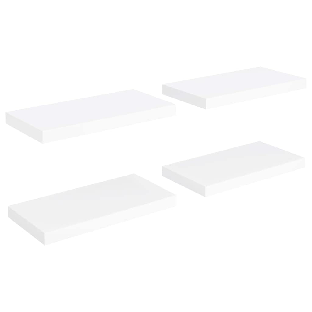 Scaffali a Parete 4 pz,Mensole da muro design Mensole cameretta Mensole da muro angolare Per soggiorno, studio, bagno, cucina Bianchi 50x23x3,8 cm in MDF