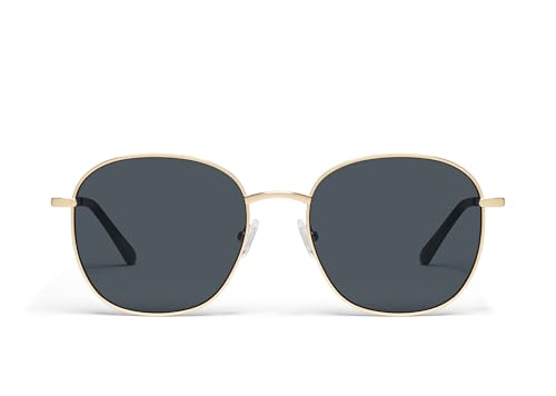 Quay - Jezabell Womens Sunglasses, Polarized Round Lenses with UV Protection, Oversized Sunglasses, Gold