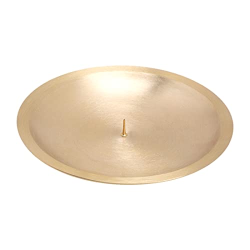 NKlaus Assiette à Bougie avec épine Ø 16 cm Laiton doré Mat Bougeoir Dessous-de-Bougie 10570