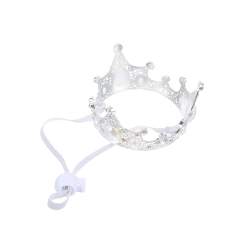 BESTonZON Dog Crown Headband for Pets Adjustable Silver Glittering Pet Headdress for Birthdays Weddings Seasonal Events Fit for Small to Dogs Cats