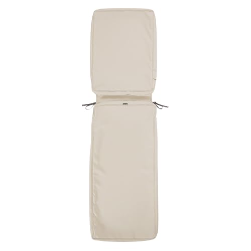 Classic Accessories Montlake FadeSafe Water-Resistant 72 x 21 x 3 Inch Patio Chaise Lounge Cushion, Antique Beige