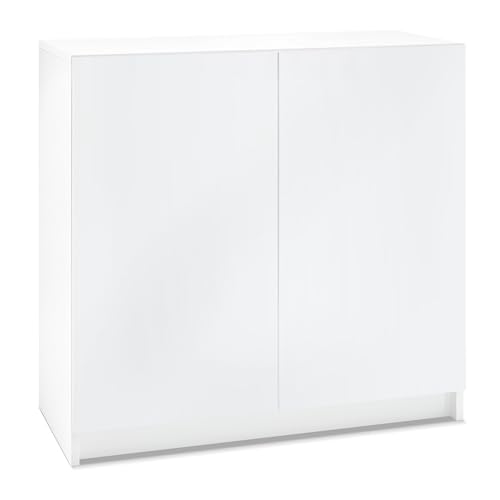 InnoFurn Kommode Elona, Büroschrank mit Soft-Close & Push-to-Open, Aktenschrank, Bürokommode, Home Office & Büro, Weiß matt (82 x 78 x 37 cm)