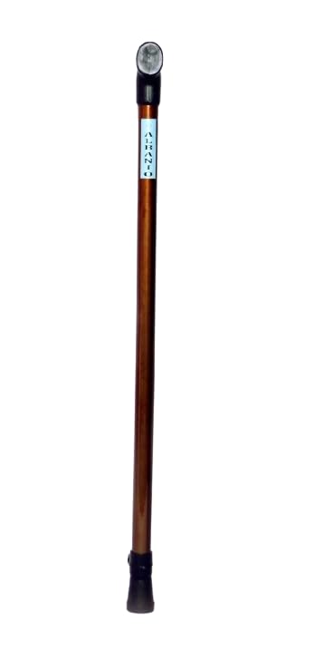 ALBANIO Single Leg Wooden Walking Stick Portable Lightweight Sturdy Free Standing Walking Stick for Seniors Adults Old Age People Patients (Brown) 1