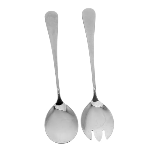BIUDECO Posate Insalata in Inox Resistente e Forchetta Ergonomici per Servire e Mescolare Utensili Multifunzione per Famiglia e Ristoranti Design Confortevole e Durevole