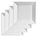 6 inch Porcelain Dessert Appetizer Plates - Set of 4 - White Square Plate Serving Ceramic China Set