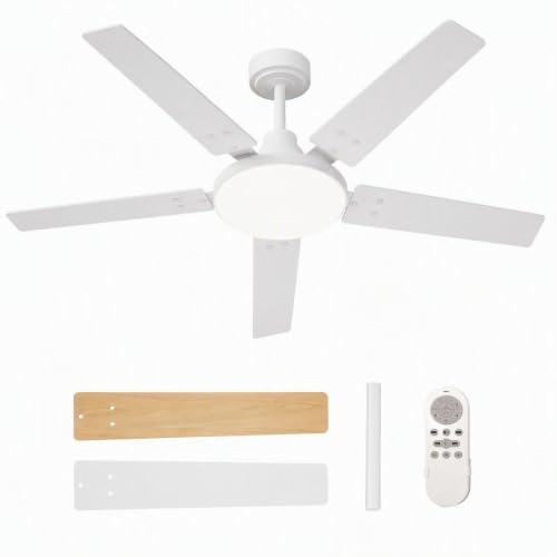 GarveeHome 52 inch Ceiling Fan with Light and Remote Control, Timer, Noiseless