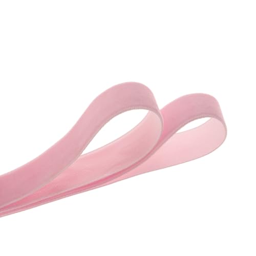 Image of QIANF Vintage Pink Velvet Ribbon, 1 Inch X 25Yd
