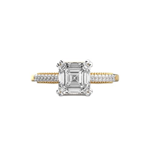 Bague d'éternité carrée argent 925 moissanite plaqué or bague femme LKJR_0185