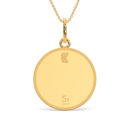 Image of KALYAN JEWELLERS 24K (999) Purity Swastik Gold Coin Pendant 5 Gms