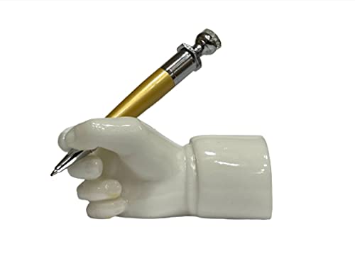 Image of AUGEN Pen Stand Decorative Hand Pen Holder with Pen Design Stationery Holder | Gift Item | Table Top Decor (HandPenGold)