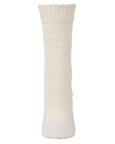 Image of MeMoi Women's Solid Plush Fuzzy Warm Crew Sock