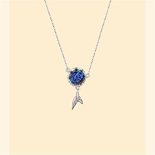 Collier en forme de queue de poisson 925 argent sterling, chaîne de clavicule bijoux femmes - 2