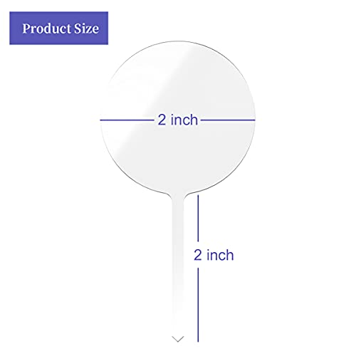 Uniqooo 50 Pack 2 Inch Circle Acrylic Cupcake Toppers, Diy Clear Round Acrylic Blanks Cake Toppers For Kids Birthday Party, Baby Shower, Gender Reveal, Wedding #TOP4