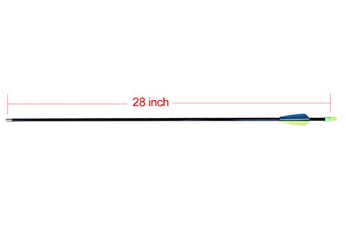 CQ Archery Practice Fiberglass Arrows 28inch Recurve Bow Arrows for Beginners or Kids Youth Arrows for Bow(12pcs)