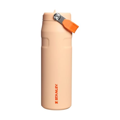 Stanley Flip Straw 2.0 Botella Agua Acero Inoxidable Con Pajita 0.7L - 10 Horas Fría - 2 Días Helada - Acero Inoxidable - Sin BPA - Antifugas - Apta Para Lavavajillas - Orange Sherbet