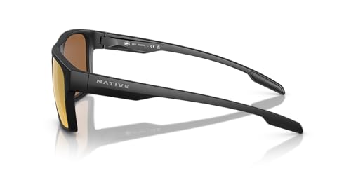 Native Man Sunglasses Matte Black Frame, Bronze Lenses, 56MM2