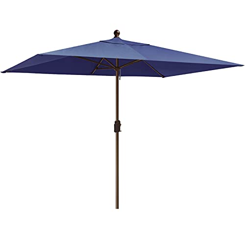 EliteShade USA 10-Year-Non-Fading 6.5x10Ft Rectangular Market Patio Umbrella, UPF 50+ UV Protection Performance Sun Umbrella, Heavy Duty Commercial Grade Outdoor Table Umbrella with Crank, Windproof Vented Top for Garden, Pool, Deck and Outdoor Playsets, Navy Blue by EliteShade - Used condition - Image 6