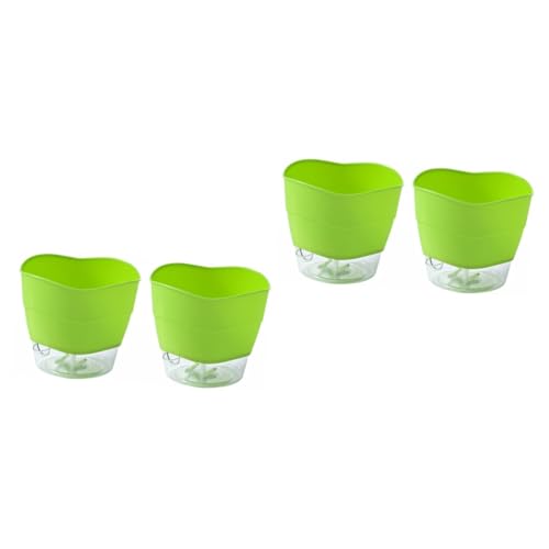 Sosoport 505175A045JRM 4 Pcs Flowerpot Automatic-Watering Pot Self- Cleaning Fish Tank Self-Watering Plant Pot Decorative Plants Containers Flower Pots Fish Tank Fish Bowl Round Plastic Office Planter cover