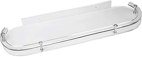 Image of 18inch Oval Transparent ABS Plastic Unbreakable Bathroom Shelf | Wall Mount Rack & Organizer for Kitchen & Bathroom | Durable, Rust-Free, Space-Saving Storage Shelf (Pack of 1)