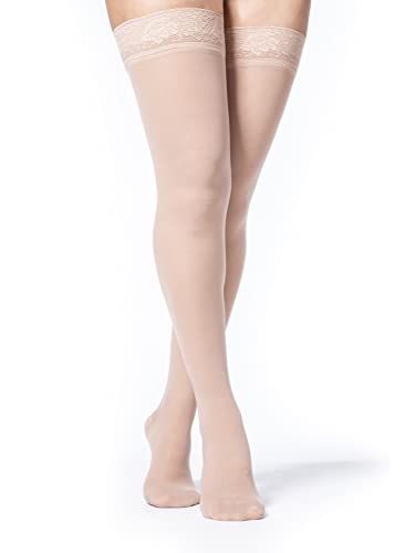 Image of SIGVARIS Women's Style Sheer 780 Closed Toe Thigh-Highs w /Grip Top 20-30mmHg