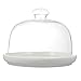 DOITOOL Keramikkuchenschale mit Kuppelkuchen Servingplatte Clear Glass Dome Dekorative Küchenserver Dessert Display Tablett für Gebäck Pies Vorspeisen Urlaubsgenehmigungen