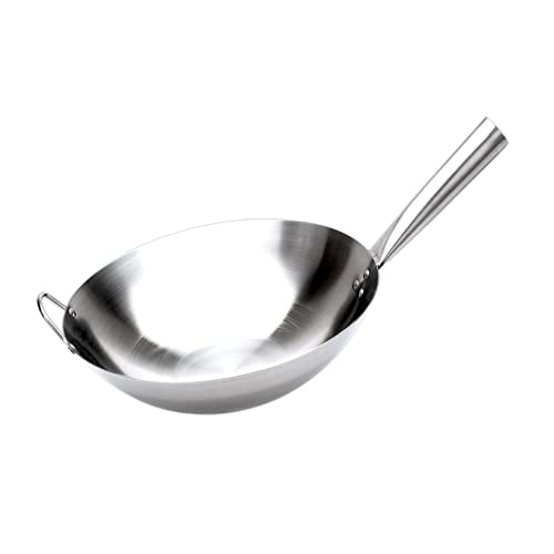 Wok acero inoxidable antiadherente 43 cm con mango