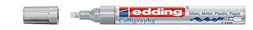 Edding – Rotulador brillante kallografie 755 Creative, 1 – 4 mm, Plata