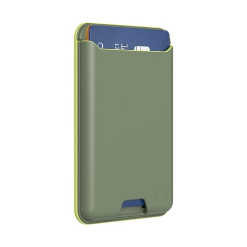 Image of PopSockets Phone Wallet Without Expanding Grip, Phone Card Holder, Wireless Charging Compatible, Wallet Compatible with MagSafe Vegan Leather- Eucalyptus