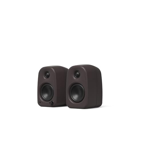 Kanto UKI 100 W Active Desktop Computer Speakers with Bluetooth and USB-C | Intelligent Sub Integration | Headphone Out | Pair | Pumice