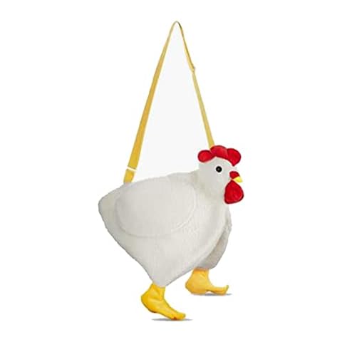 Chicken Purse Chicken Bag Hen Bag Handbag Fluffy Hen Crossbody Bag Chicken Gift Bag Plush Handbag Cartoon Shoulder bag Funny Purses For Girl Women Chicken Costume Messenger Bag Fun Cartoon Handbag Cover