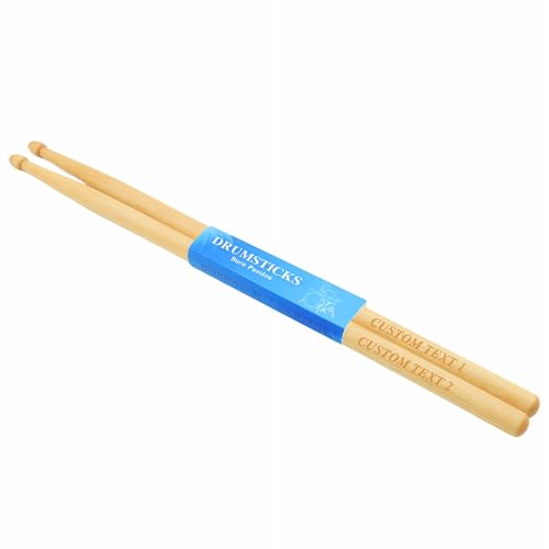 SHRDV Personalized 1 Pair 5A Drumsticks Custom Laser Engraved Wooden Drum Sticks Design Wood Drum Stick Gift for Musicians, Drummer, Band - Musical Instruments (Maple Drumsticks)