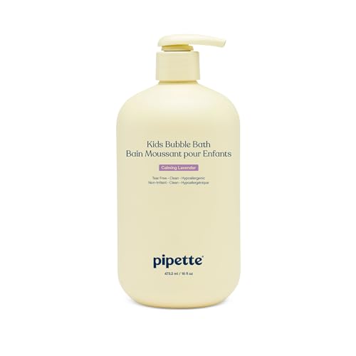 Image of Pipette Bubble Bath + Body Wash - Nourishing and Skin Softening Tear Free Bubbles Fun, Suitable for Sensitive Skin, Calming Lavender Scented, 16 fl oz